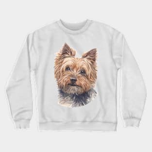 Beautiful Yorkshire Terrier Watercolor Art Crewneck Sweatshirt